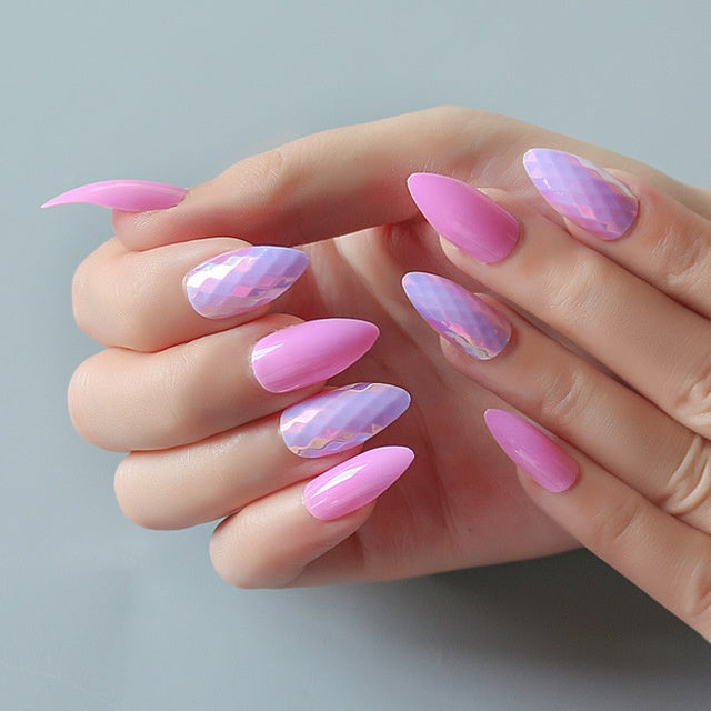 24 pieces of trendy wearable fake nail pieces 24 pieces of trendy wearable fake nail pieces